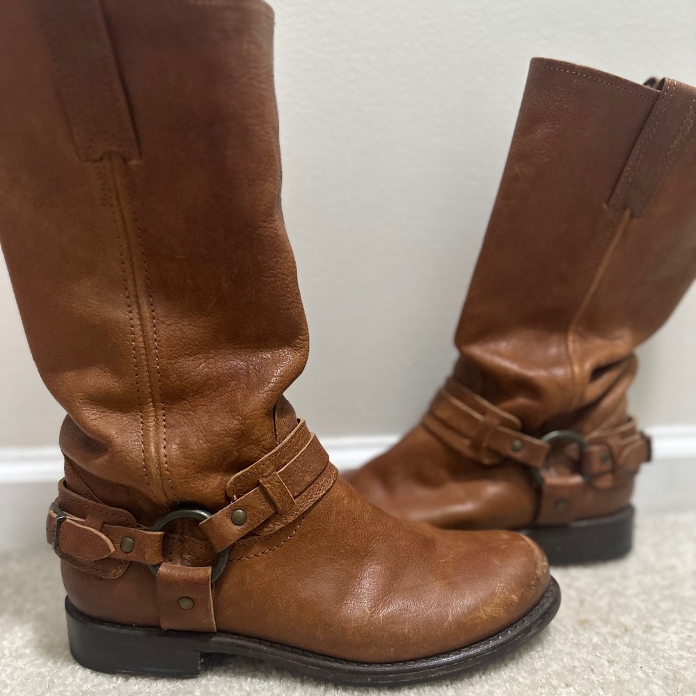 Frye brown leather cowgirl boots size 8
